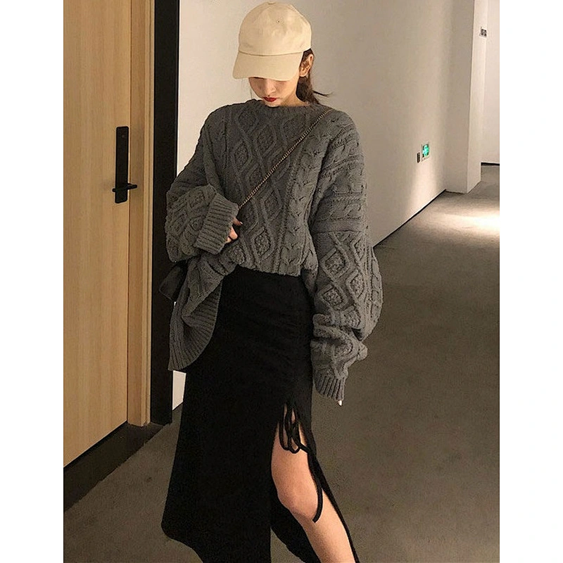 Ladies slit long skirt