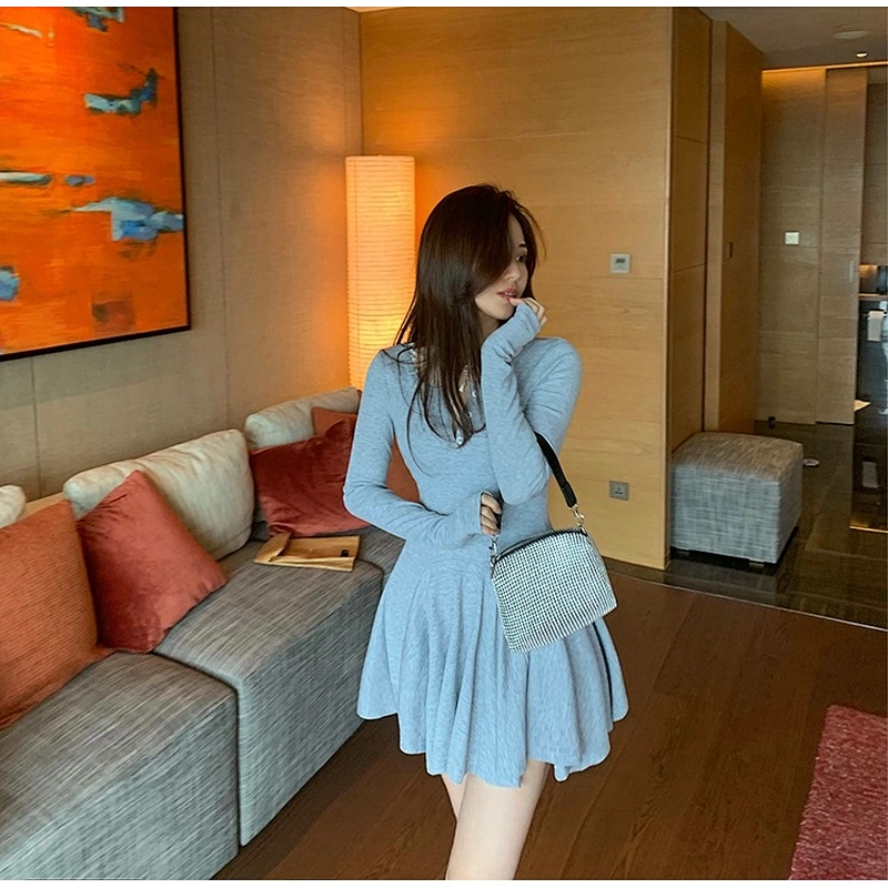 Ladies knit long sweater dress skirt