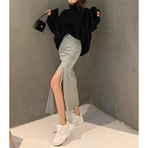 Ladies slit long skirt