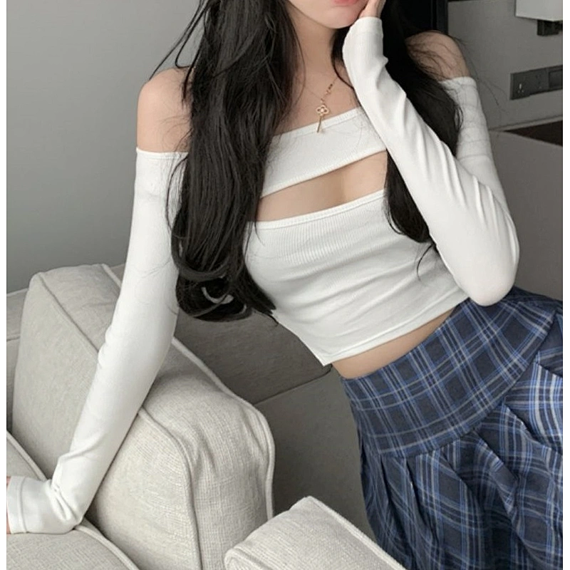 ladies sexy outcut top shirt