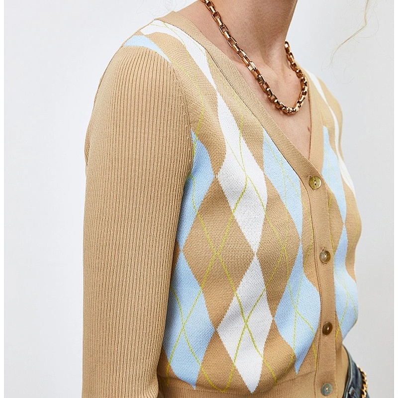 Ladies diamond sweater cardigan