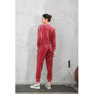 Ladies velvet sweater+jogger suit