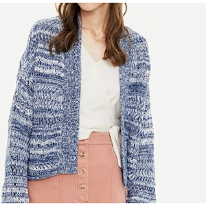 Ladies marled knit cardigan sweater