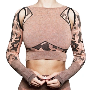 Ladies Seamless Yoga Suit jacquard suit