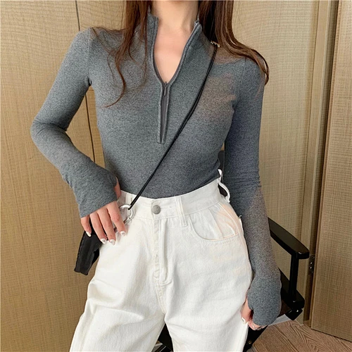 ladies zip sweatershirt