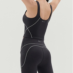 Ladies v-neck high elastane shape sport active suit