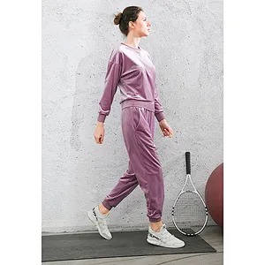 Ladies velvet sweater+jogger suit
