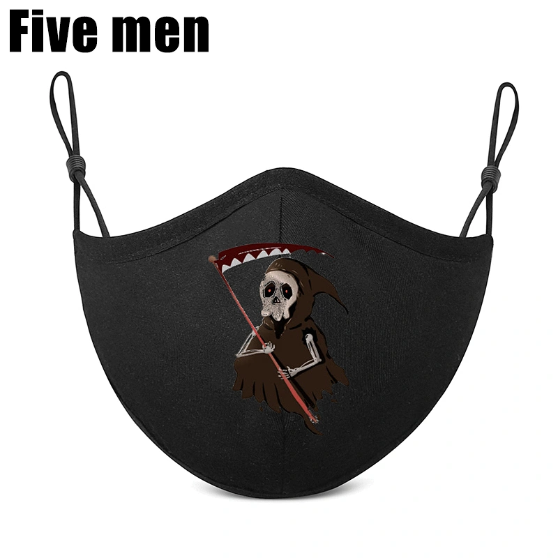 Five Men Wholesale Unisex Breathable Cotton Party Face Cover Silver Ion Personalized Custom Printed Face Cover
