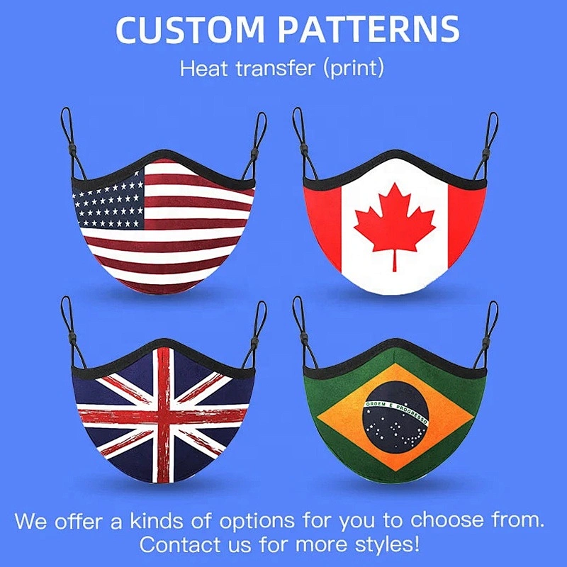 Five men custom logo custom color sport wear reusable and soft silver ion cotton party face cover