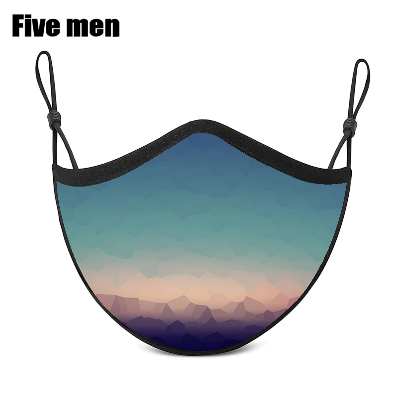 Five Men Wholesale Personalized Custom Party Mouth Muffle Silver Ion Breathable Pure Cotton Mouth Muffle