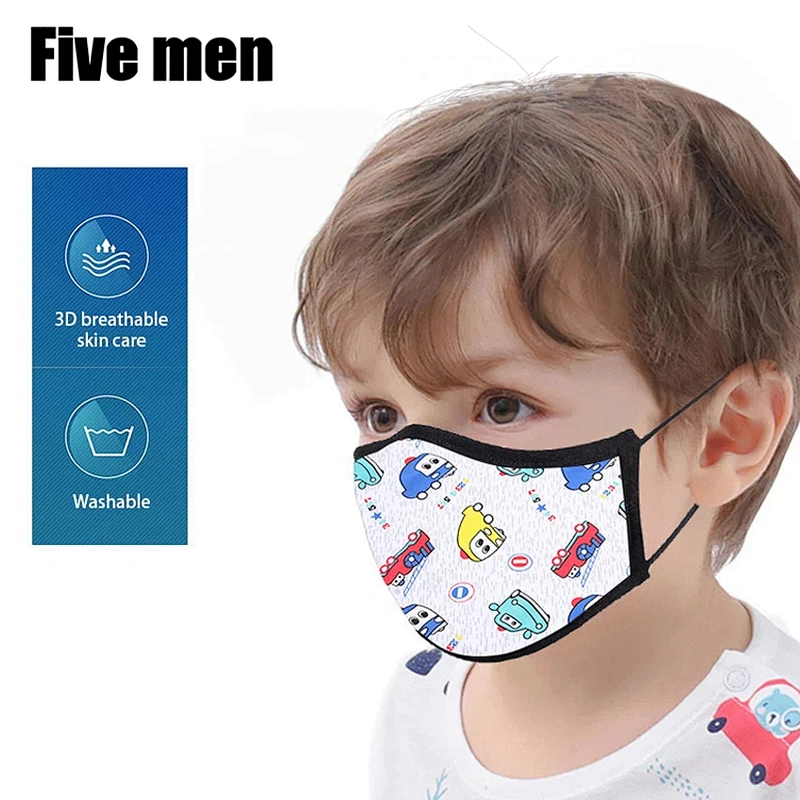 Five men custom washable reusable cotton cloth face cover for kids party