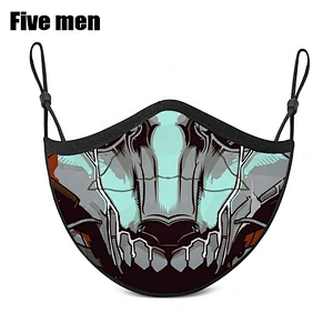 Five men wholesale silver ion party design cotton face cover washable reusable for adult mouth cover