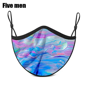 Five Men Silver Ion Washable Customized Sport Wear Cloth Face cover Unisex Mouth Muffle
