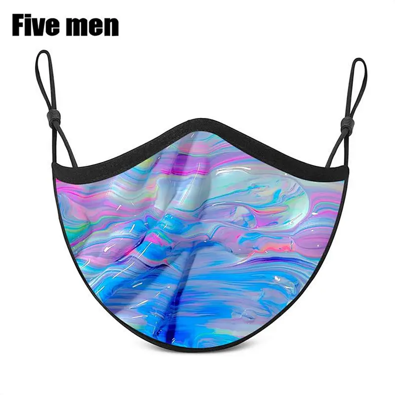 Five Men Silver Ion Washable Customized Sport Wear Cloth Face cover Unisex Mouth Muffle