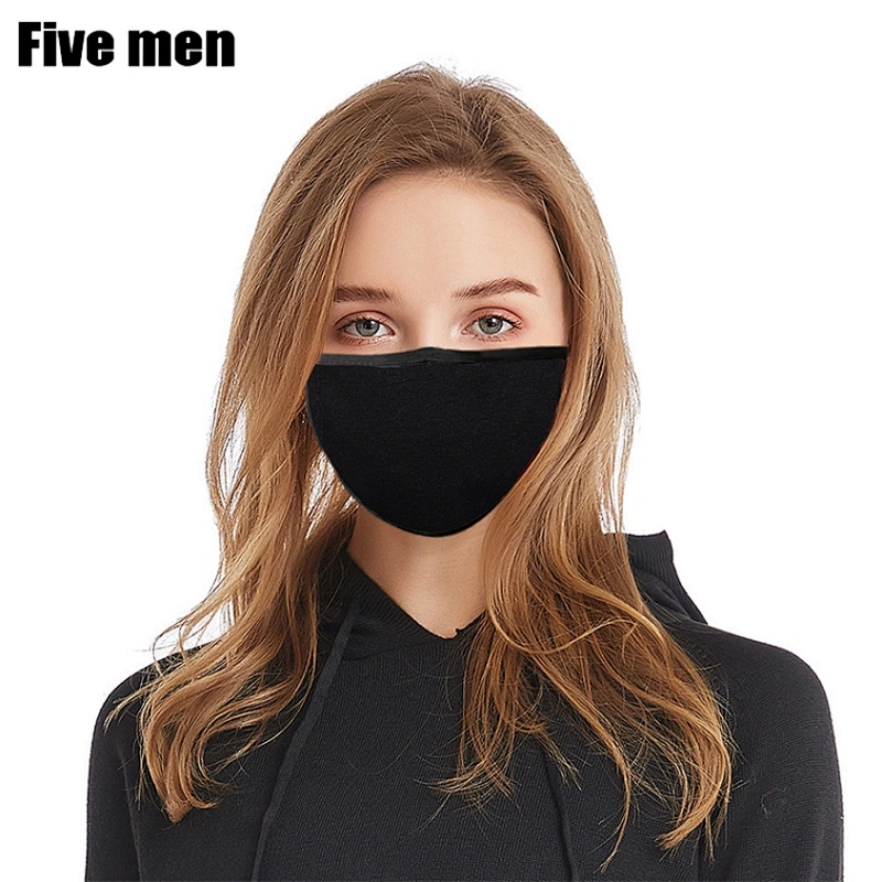 Five men custom cotton washable reusable adult party silver ion blue face cover