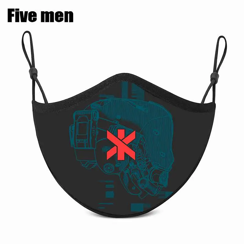 Five Men Breathable Protective Pure Cotton Fabric Party Mouth Cover Silver Ion Custom Logo Mouth Cover