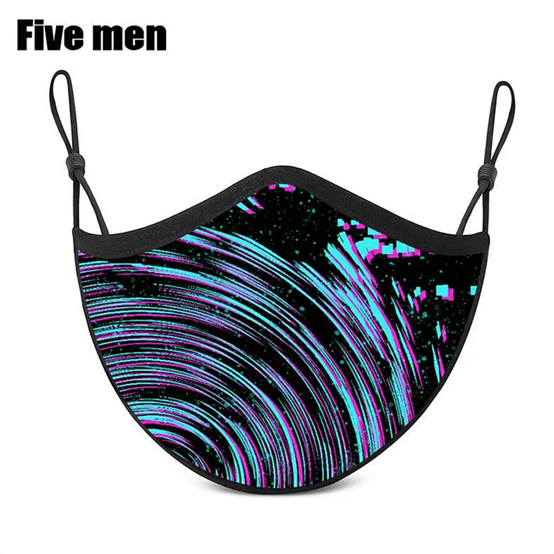Five Men Sport Wear Half Face Cover Breathable Silver Ion Cotton Reusable Mouth Muffle