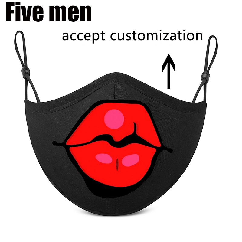 Five men stylish silver ion party breathable print face cover custom