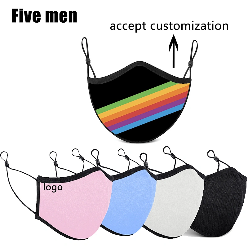 Five men wholesale silver ion party design black face cover cotton with logo