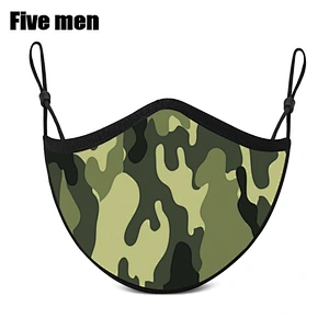 Five Men Outdoor Protective Sport Wear Mouth Cover Silver  Ion Personalized Custom Print Mouth Cover