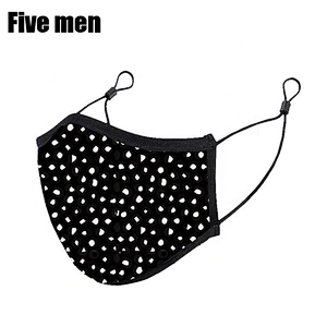 Five men customizable earloop mouth muffle silver ion fabric party designer face cover