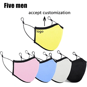 Five men customized party print reusable cotton silver ion sublimation blank face cover