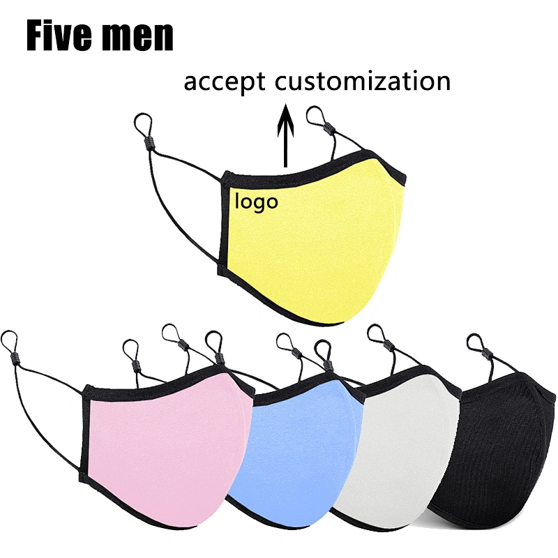 Five men customized party print reusable cotton silver ion sublimation blank face cover