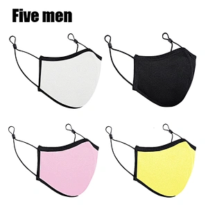 Five men custom washable reusable cotton cloth face cover for adult party