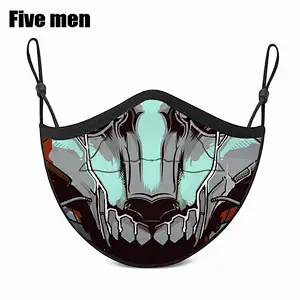 Five Men Wholesale Personalized Custom Logo Party Face Cover Silver Ion Breathable Cotton Fabric Face Cover