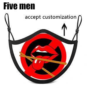Five men stylish silver ion party breathable print face cover custom