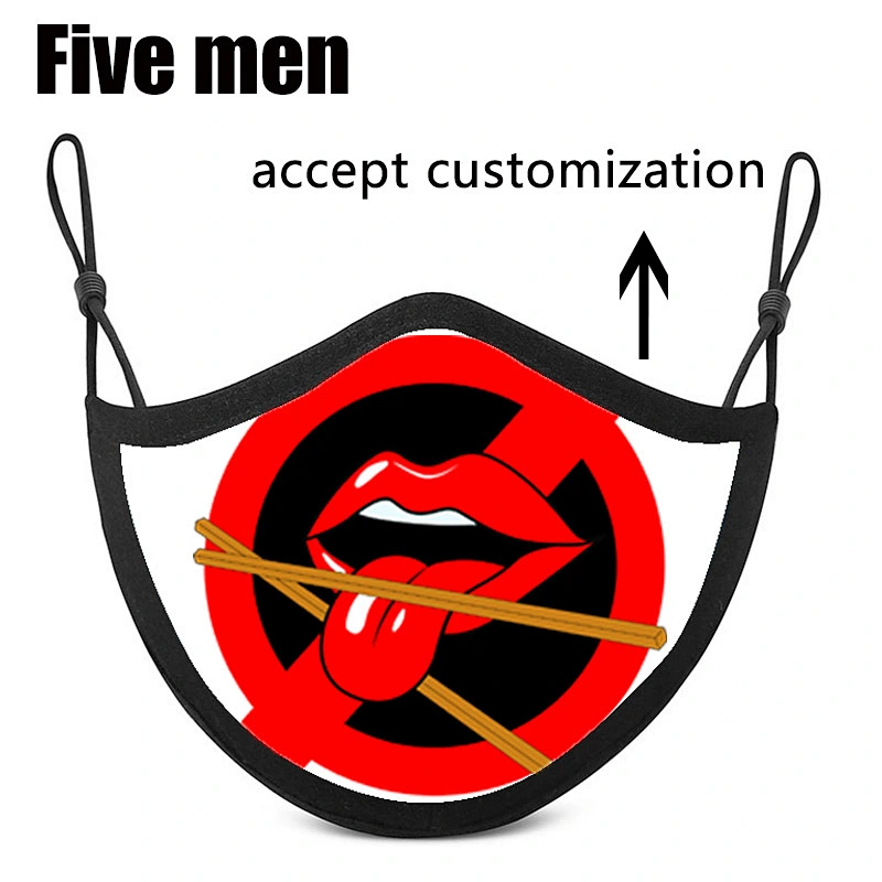 Five men stylish silver ion party breathable print face cover custom