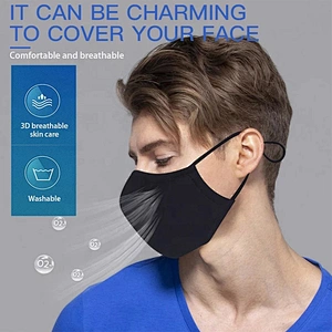 Five men custom logo custom color sport wear reusable and soft silver ion cotton party face cover