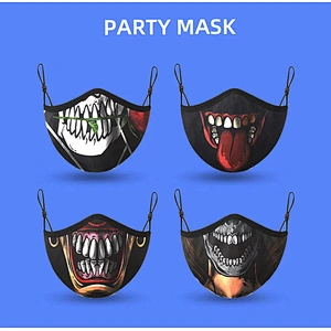 Five men customized logo custom reusable sublimation face cover for kids party