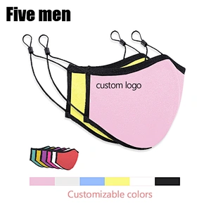 Five men custom silver ion printing washable reusable pink face cover for party