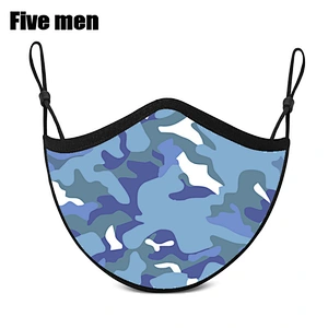 Five Men Sport Wear Customized Design Silver Ion Cotton Breathable Face Cover
