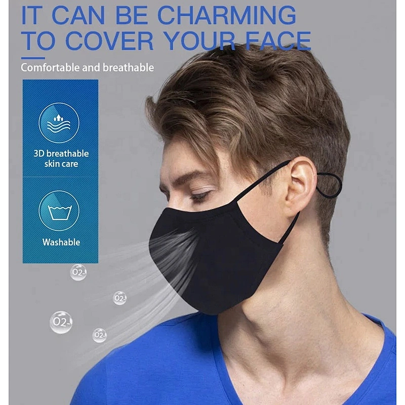 Five men customizable earloop mouth muffle silver ion fabric party designer face cover