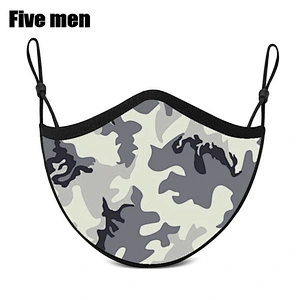 Five Men Wholesale 100% Comfy Cotton Party Face Cover Silver Ion Unisex Custom Printed Protective Face Cover
