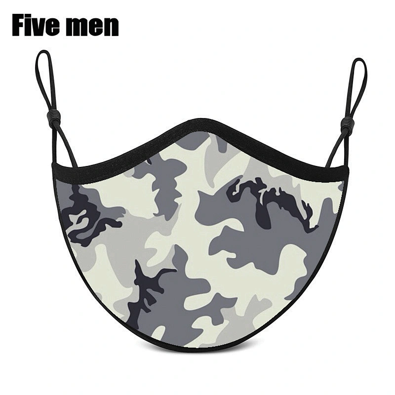 Five Men Wholesale 100% Comfy Cotton Party Face Cover Silver Ion Unisex Custom Printed Protective Face Cover
