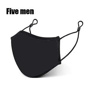 Five Men Black Silver Ion Fabric New Design Half Party Face Protection Cover