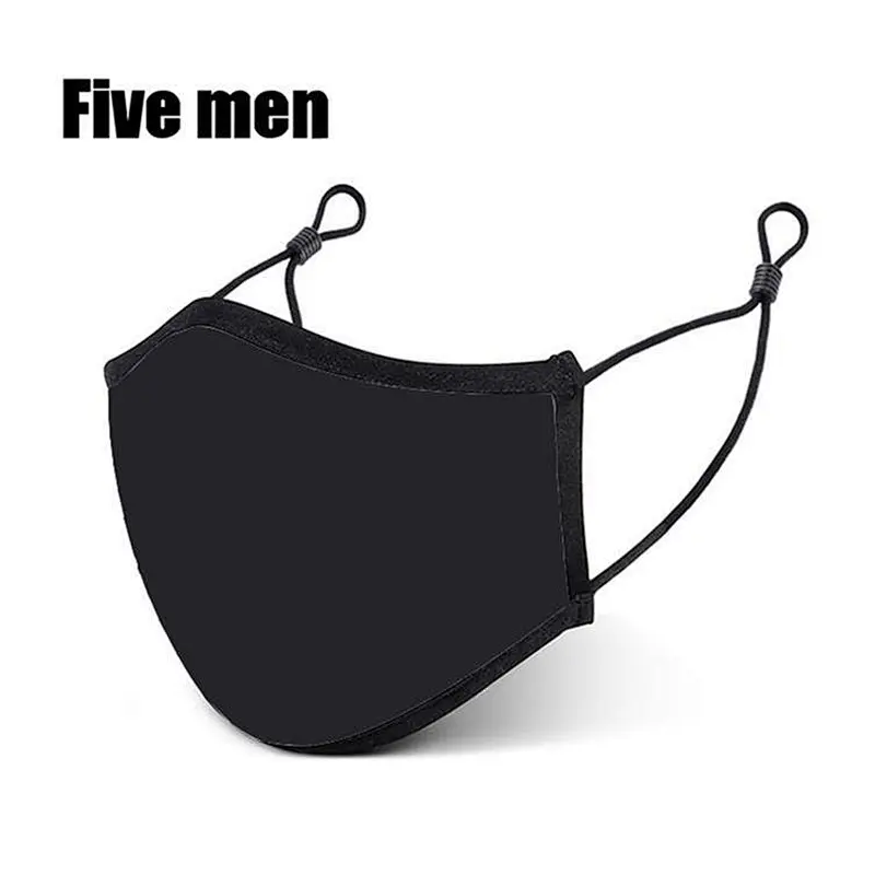 Five Men Black Silver Ion Fabric New Design Half Party Face Protection Cover