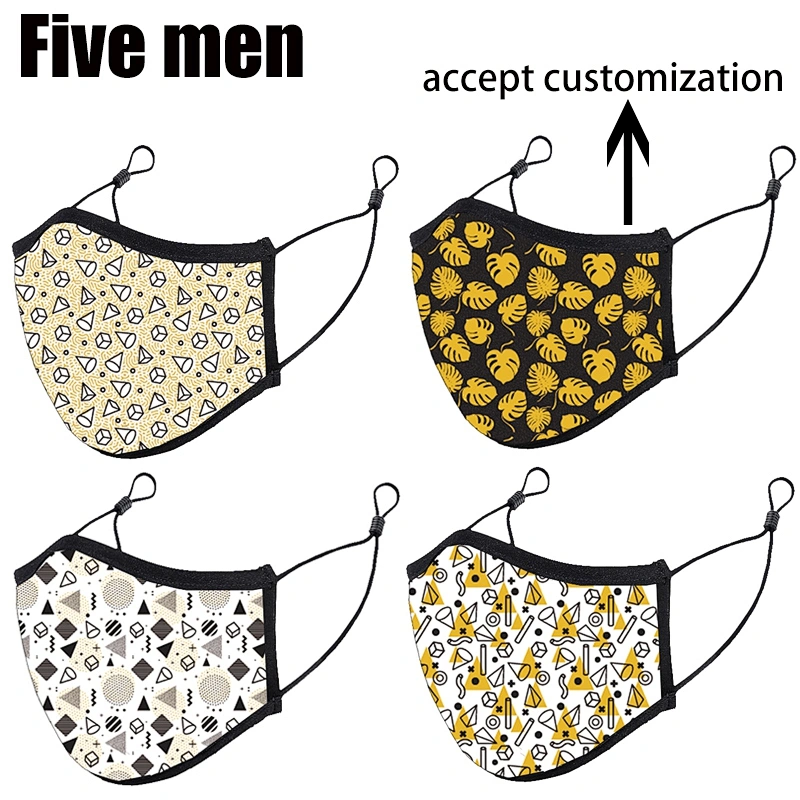 Five men wholesale custom fashion silver ion party adjustable washable face cover kids