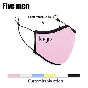 Five men custom print party logo washable reusable cloth sublimation face cover
