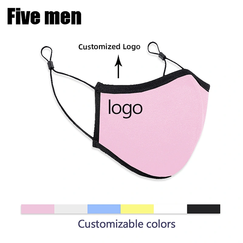 Five men custom print party logo washable reusable cloth sublimation face cover