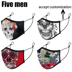 Five men wholesale silver ion party designed cotton face cover washable and reusable for adult