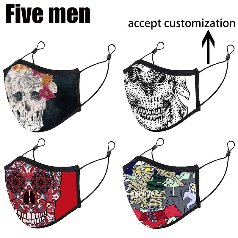 Five men wholesale silver ion party designed cotton face cover washable and reusable for adult