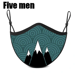 Five Men Personalized Custom Logo Party Mouth Cover Silver Ion Breathable Washable Cotton Fabric Mouth Cover