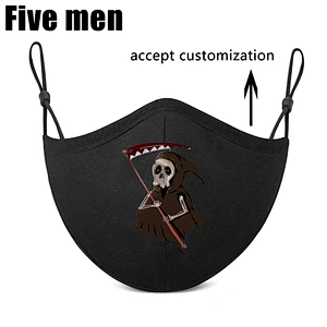 Five men wholesale silver ion printed halloween party children face cover