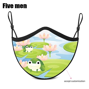 Five men Wholesale Washable Printed Silver Ion Cotton Face Cover For Kids Party