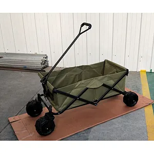 Folding wagon wide wheel