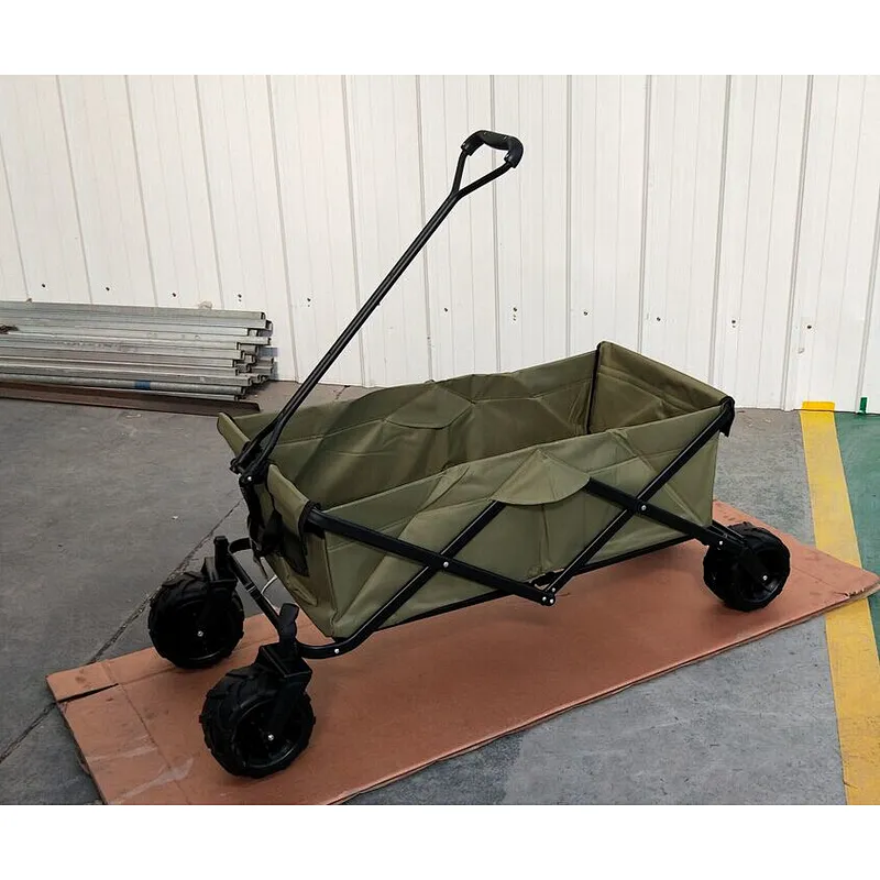 Folding wagon wide wheel